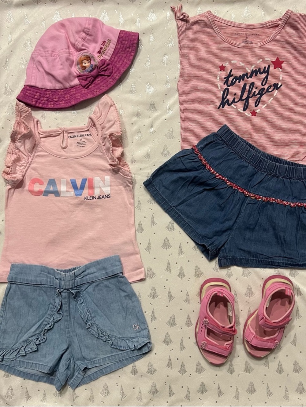 Girls 3T Summer Bundle Calvin Klein Tommy Hilfiger Outfits + Sandals